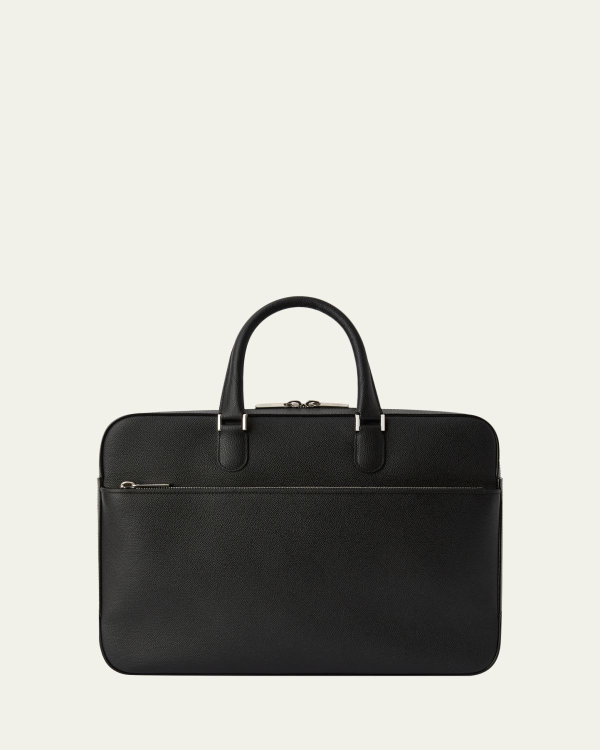 Valextra Men's Avietta Top-Handle Calfskin Briefcase with Zip Pocket