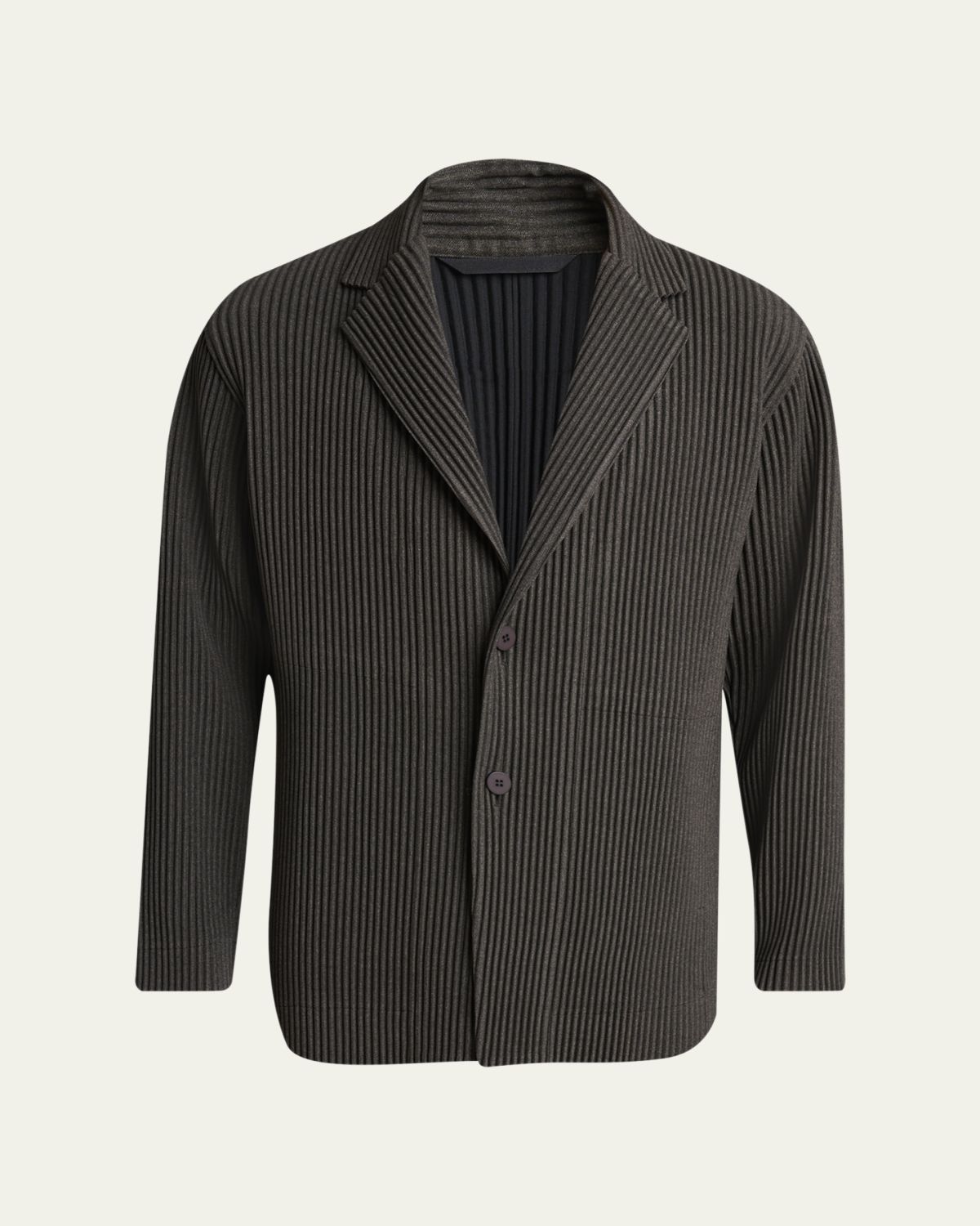 Homme Plisse Issey Miyake Men's Wool Like Light Pleated Single-Breasted Blazer