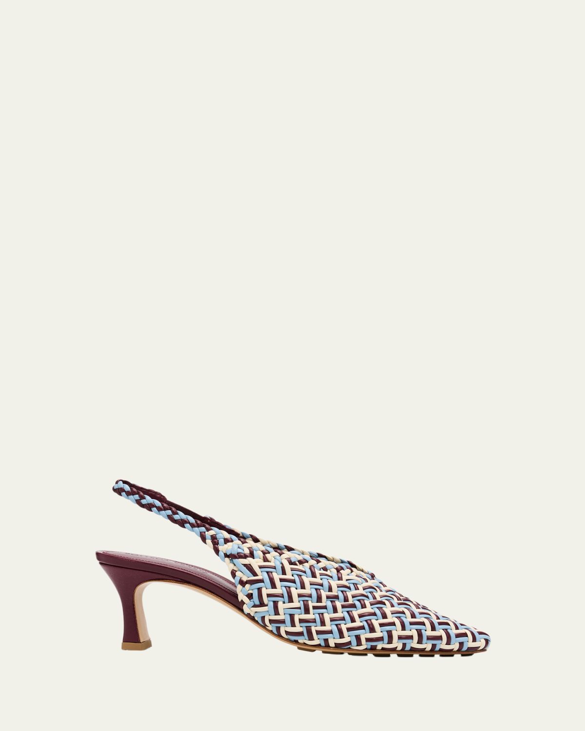 Bottega Veneta 60mm Sofia Intrecciato Leather Slingback Pumps