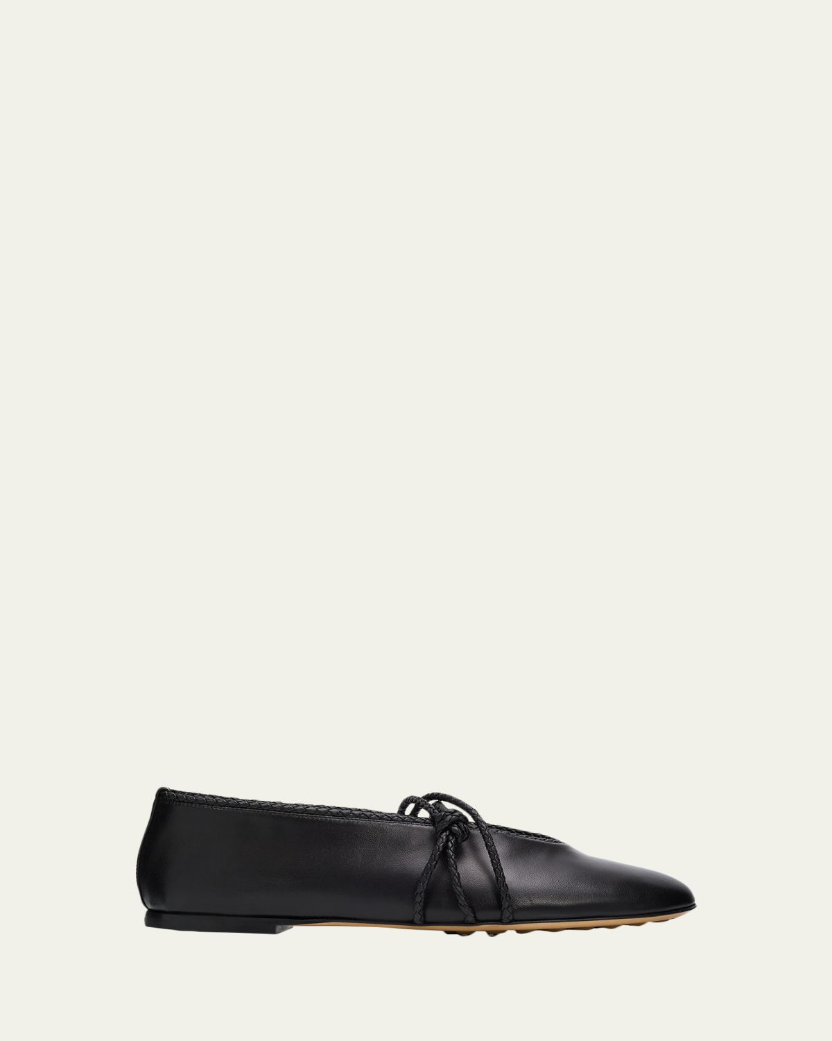 Bottega Veneta Lucia Lagoon Nappa Leather Ballerina Flats