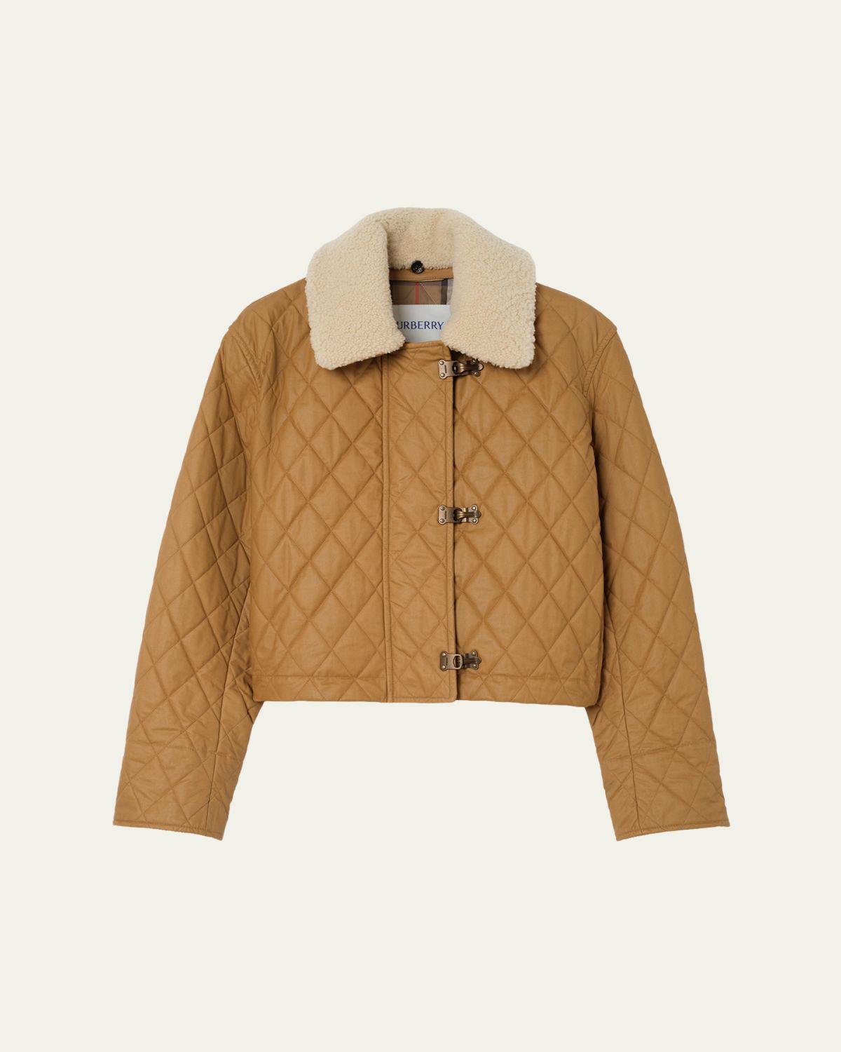 Burberry Howle Lamb Shearling Collar Quilted Jacket