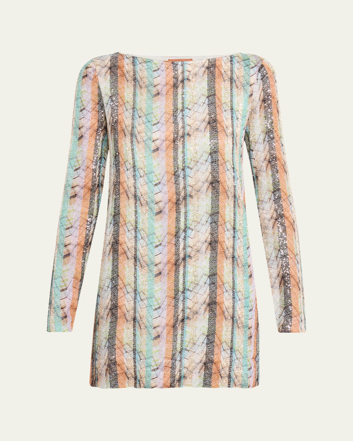 Missoni Multi-Technique Long-Sleeve Mini Dress