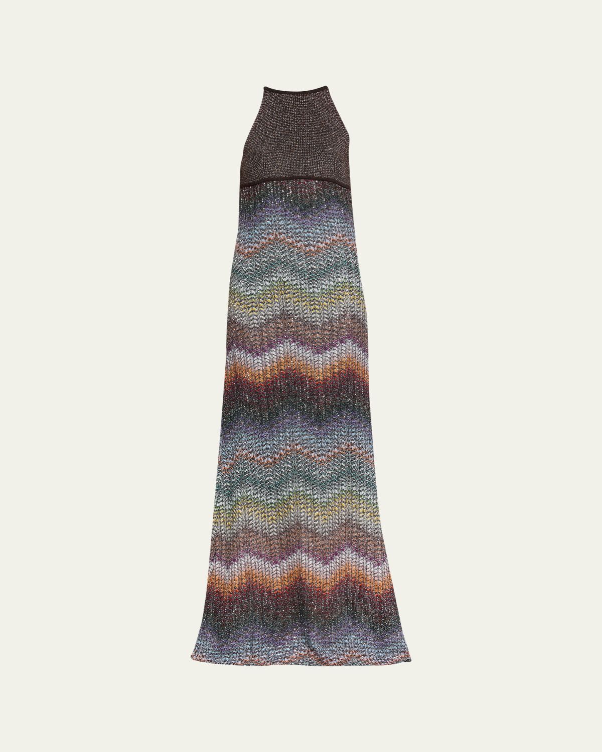 Missoni Sequin Wefted Loom Knit Halterneck Gown