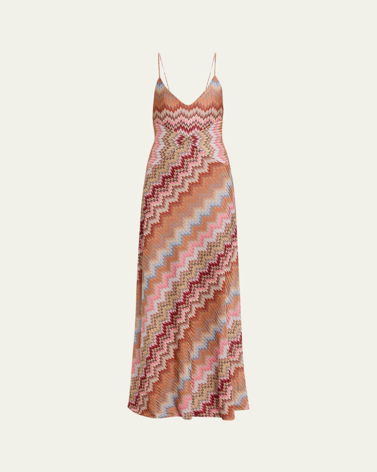 Missoni Multicolor Snake Chevron Sleeveless Gown