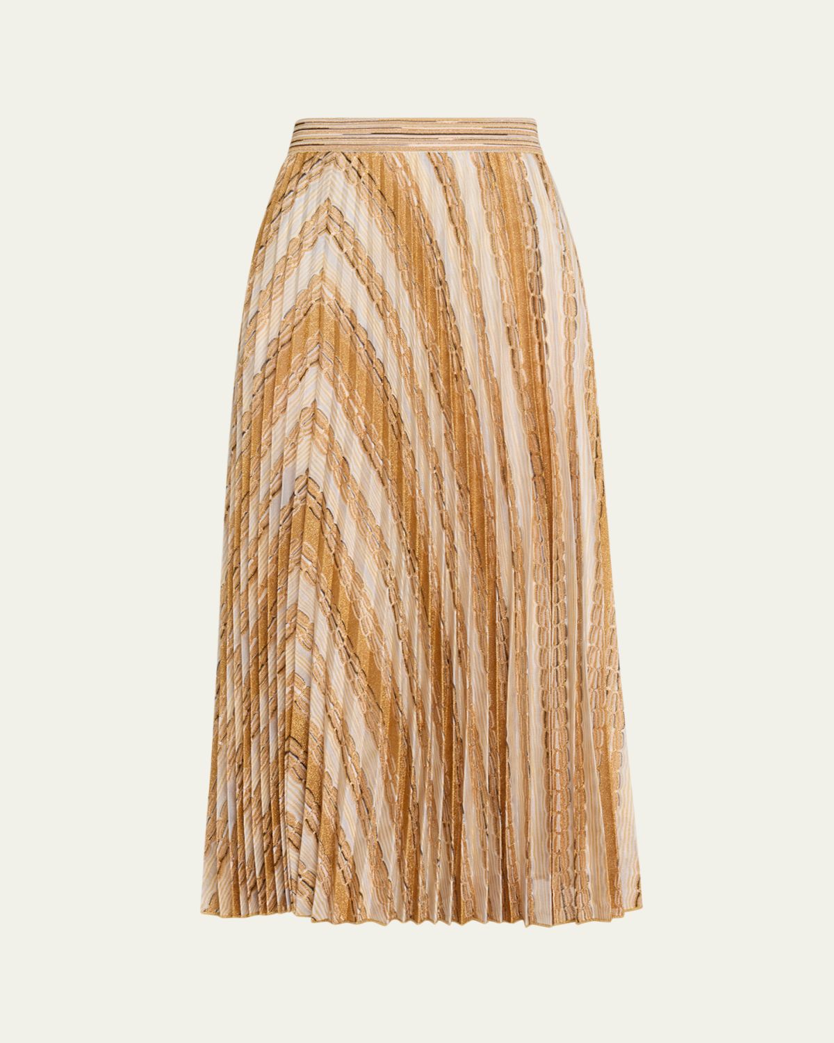 Missoni Pleated Brocade Midi Skirt