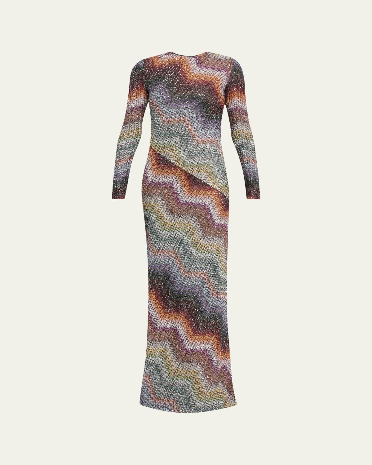 Missoni Sequin Wefted Loom Knit Long-Sleeve Gown