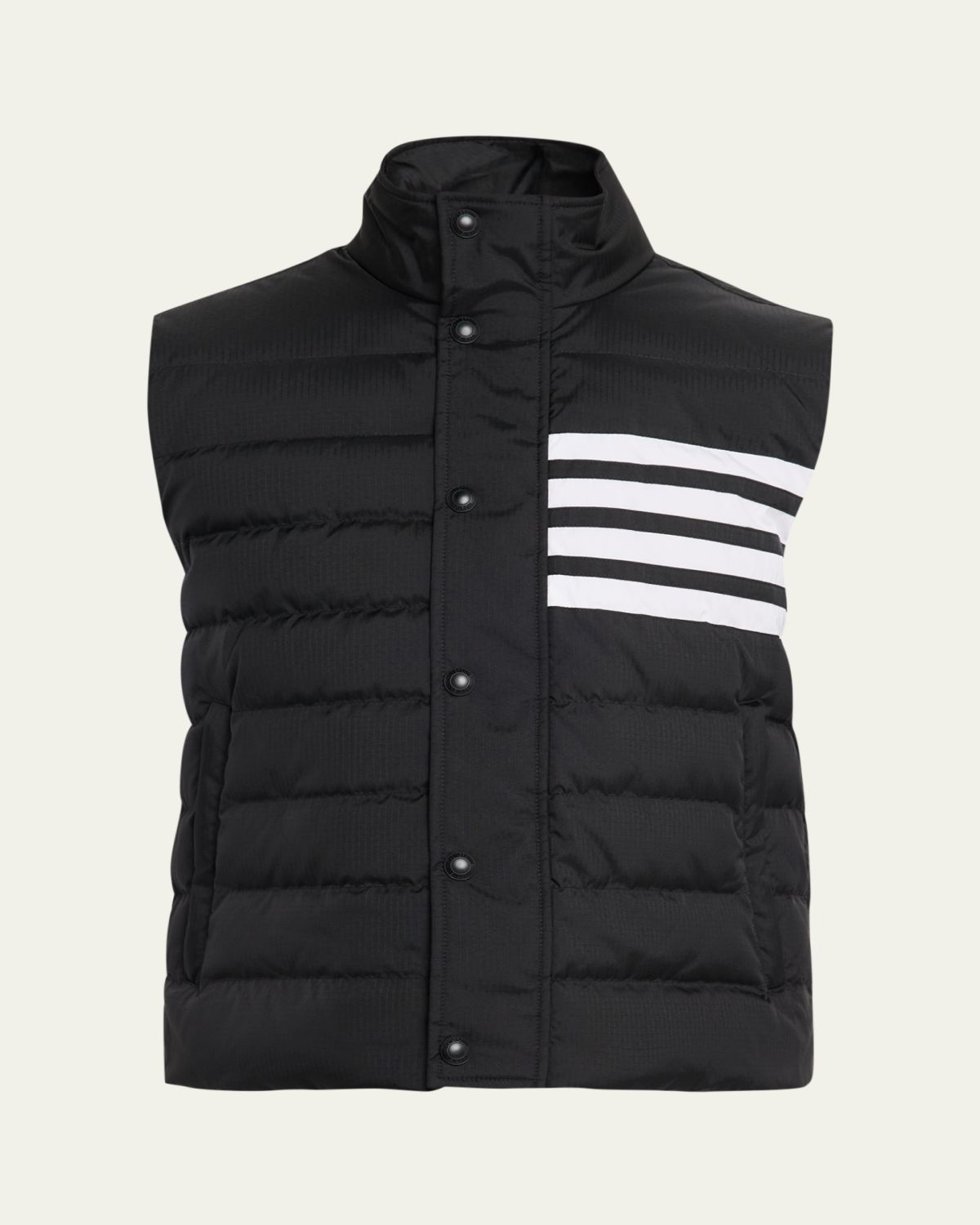 Thom Browne Men 's Shiny Ripstop 4-Bar Down Vest