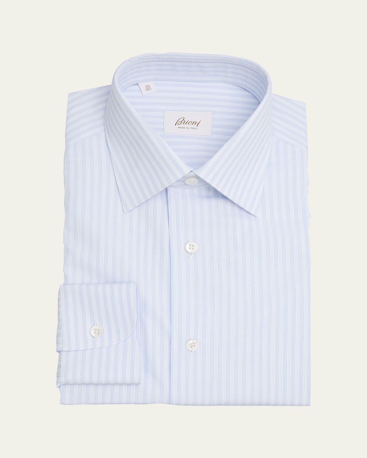 Brioni Men's Cotton Multi-Stripe Point-Collar Dress Shirt