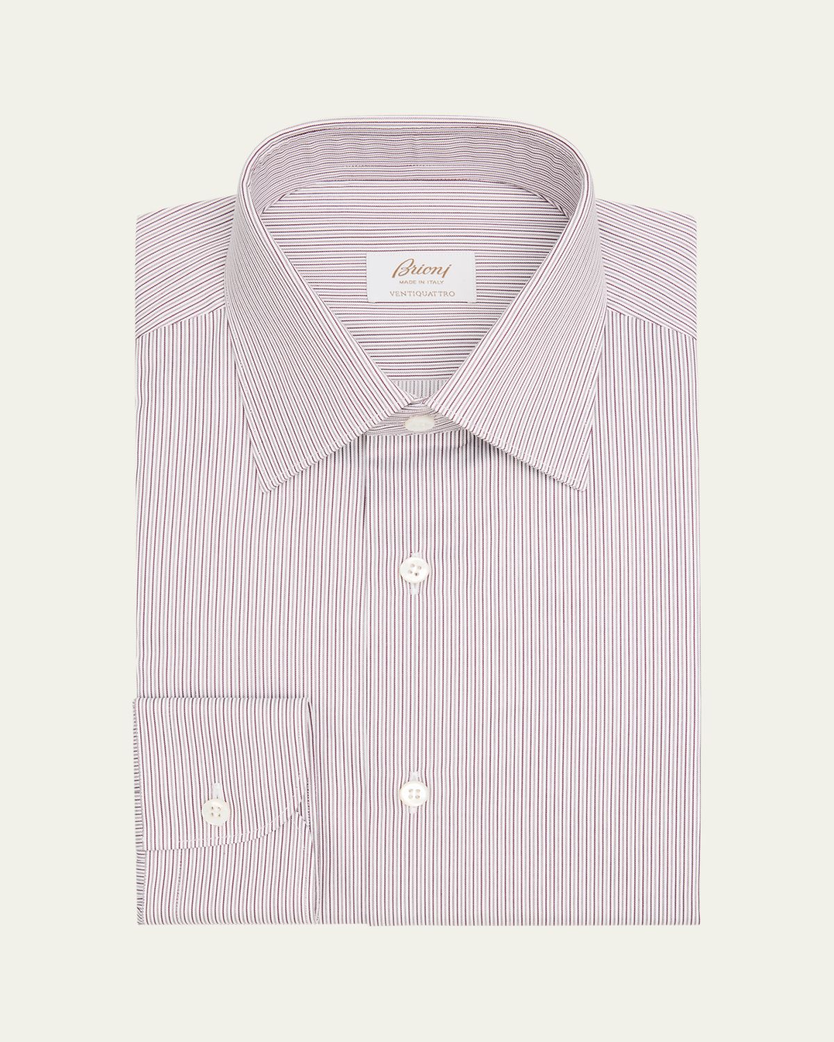 Brioni Men's Ventiquattro Cotton Multi-Stripe Dress Shirt