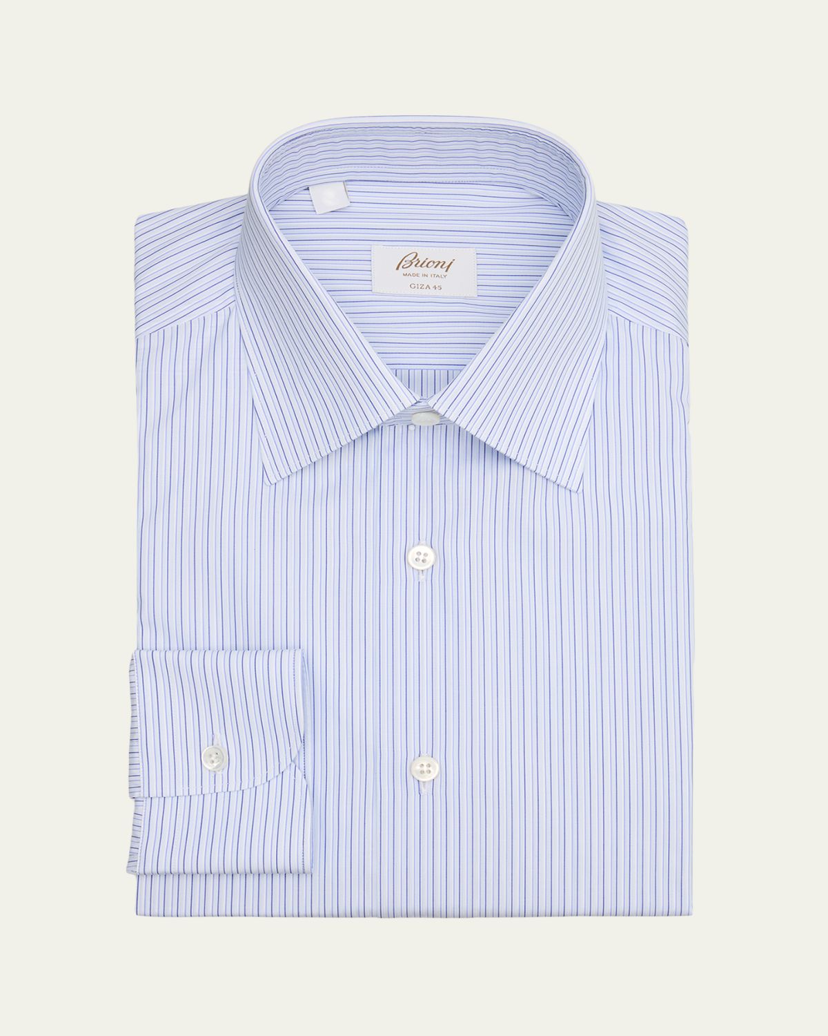 Brioni Men's Giza 45 Cotton Multi-Stripe Dress Shirt | Thumbnail 4 Brioni Men's Giza 45 Cotton Multi-Stripe Dress Shirt | Thumbnail 4