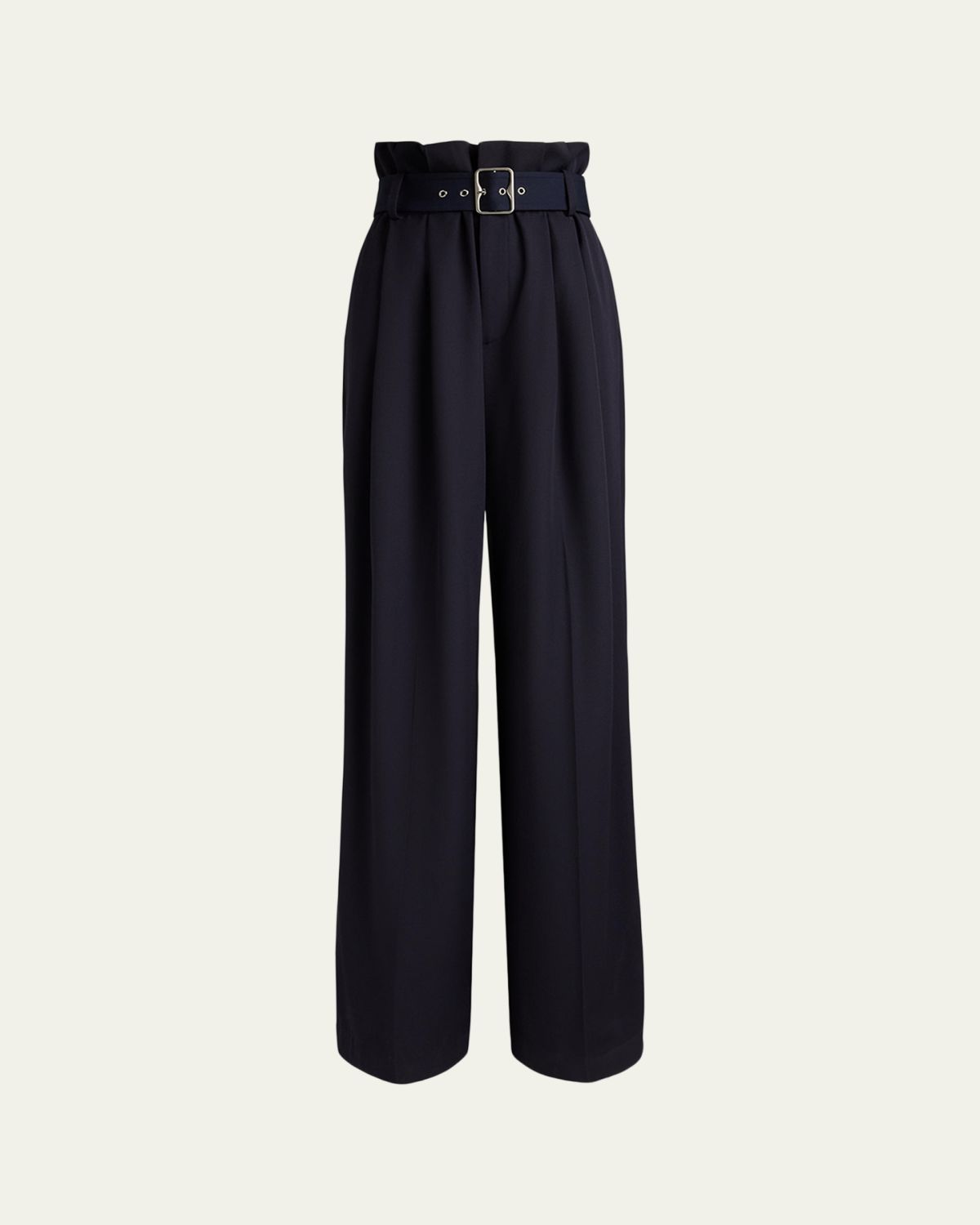 Ralph Lauren Collection Pleated Grain De Poudre Wide-Leg Belted Pants | Thumbnail 6