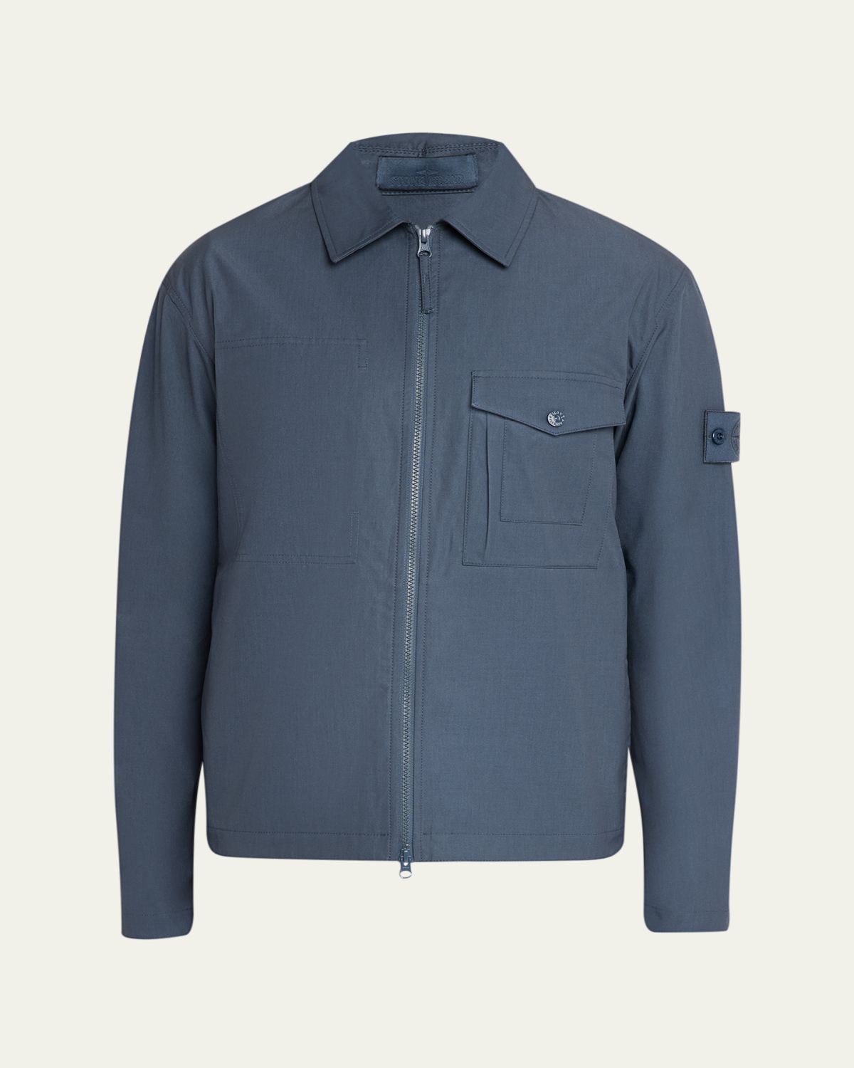 Stone Island Men's Ghost Cotton Zip-Front Shirt Jacket