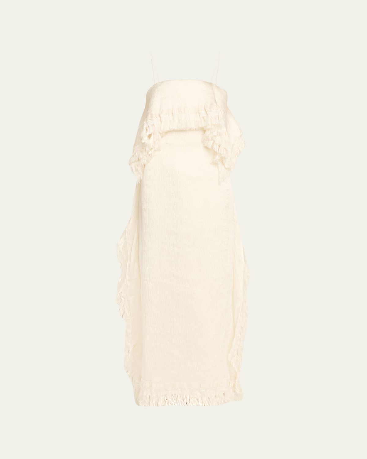 FForme Jay Layered Fringe Silk Plisse Column Gown | Thumbnail 6
