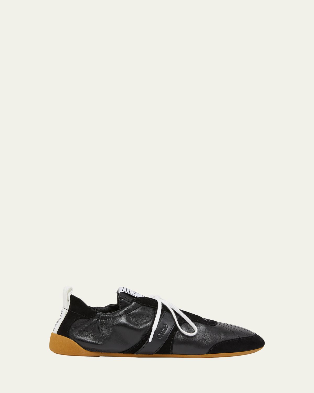 Chloe Kick Mixed Leather Low-Top Sneakers