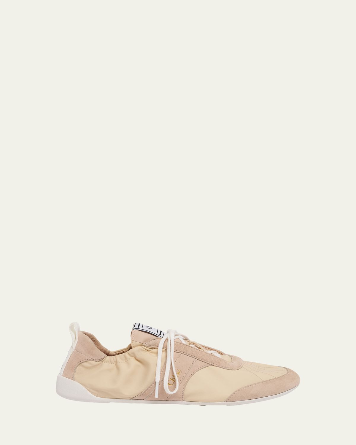 Chloe Kick Mixed Leather Low-Top Sneakers