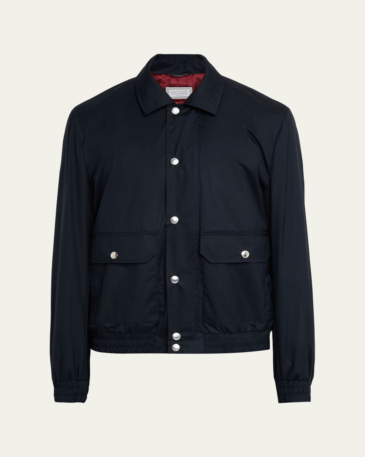 Brunello Cucinelli Men 's Bonded Silk and Virgin Wool Shirt Jacket