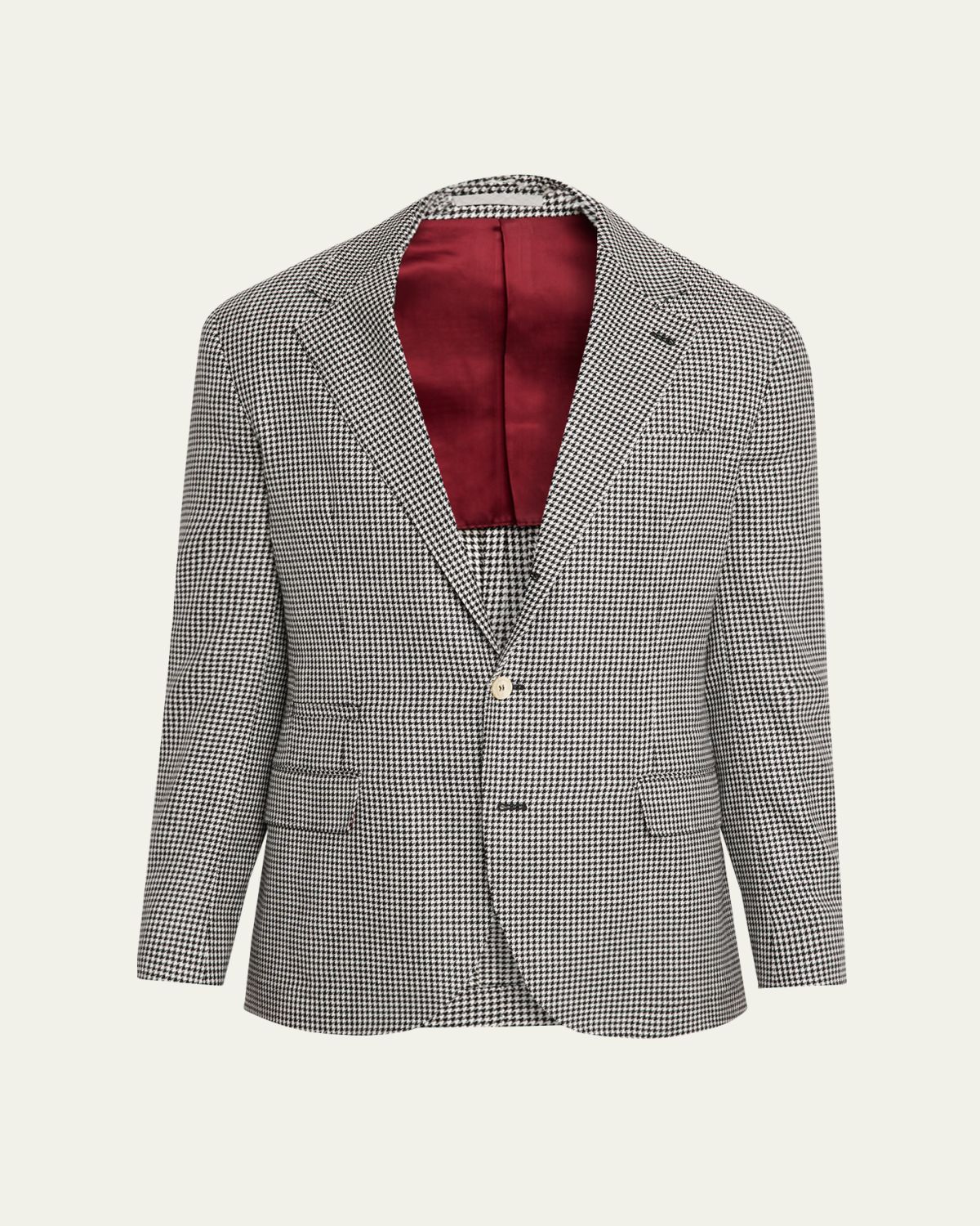 Brunello Cucinelli Men 's Wool, Silk and Linen Houndstooth Sport Coat