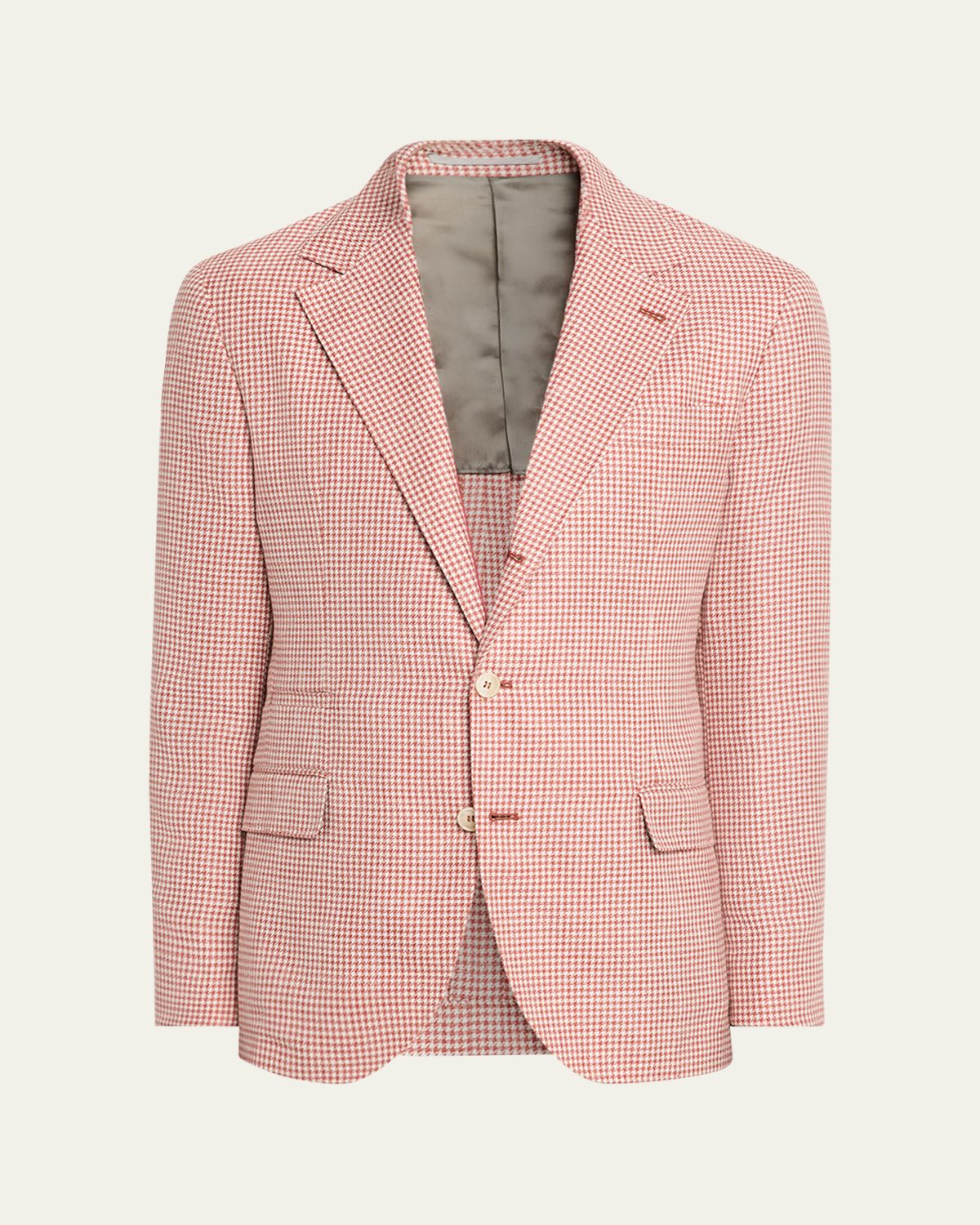 Brunello Cucinelli Men's Wool, Silk and Linen Houndstooth Sport Coat | Thumbnail 6 Brunello Cucinelli Men's Wool, Silk and Linen Houndstooth Sport Coat | Thumbnail 6
