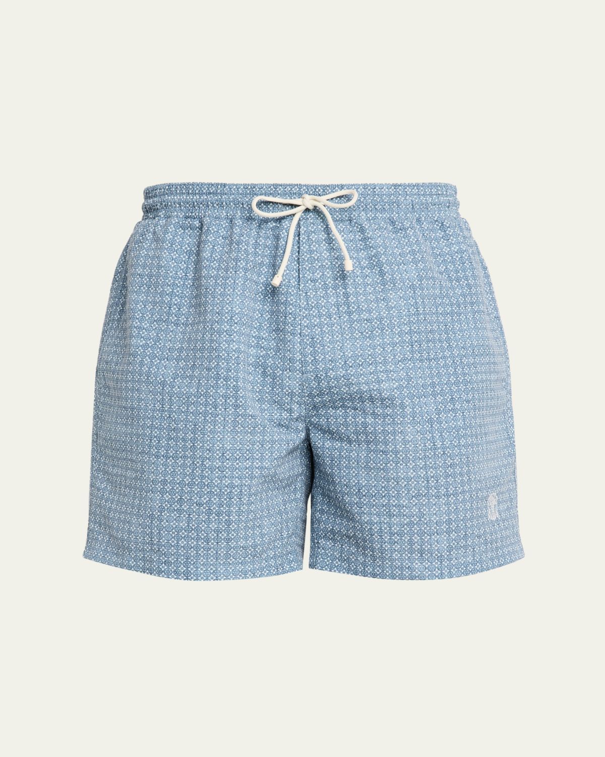 Brunello Cucinelli Men 's Flower-Print Nylon Swim Shorts