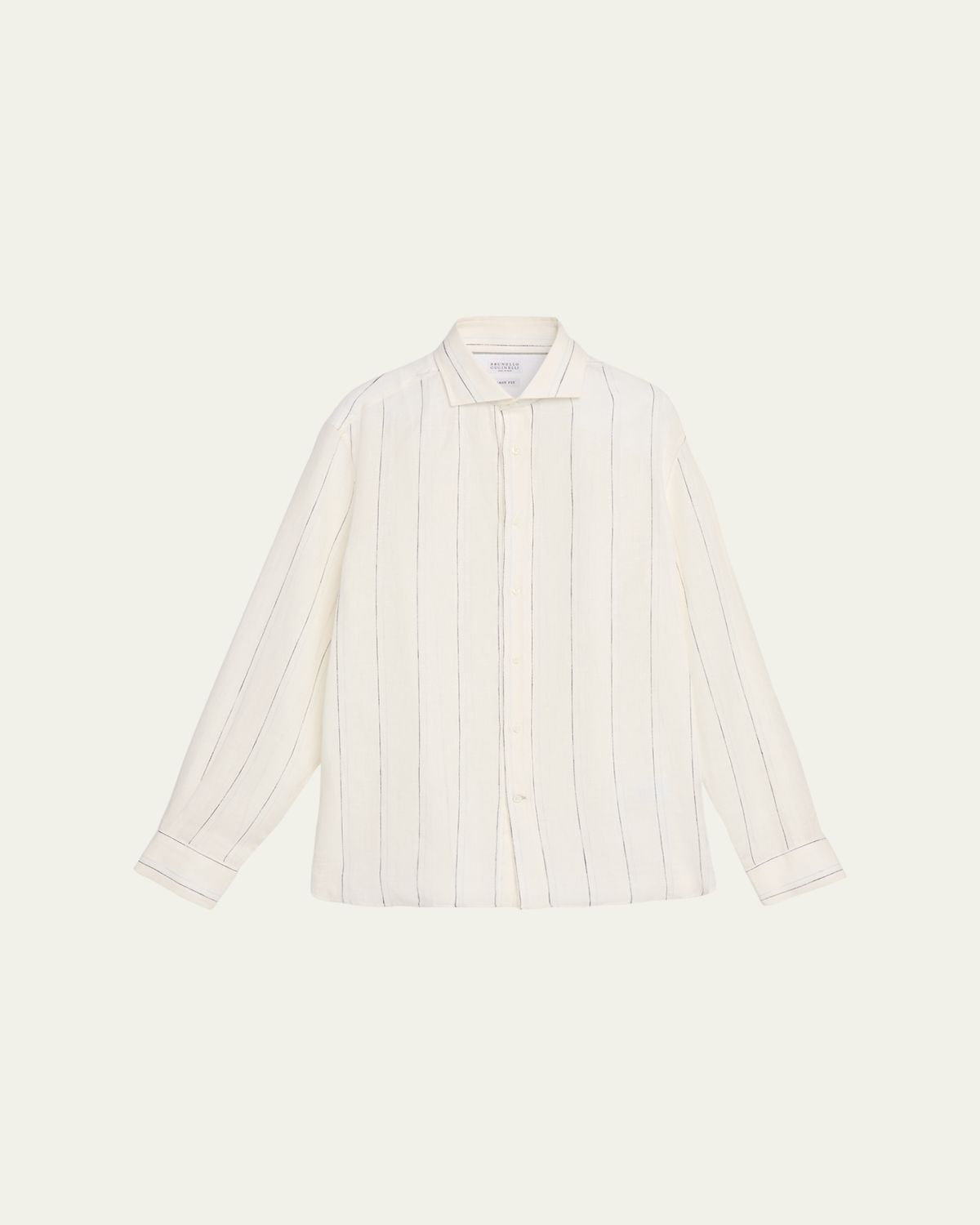 Brunello Cucinelli en's Cotton Wide Stripe Button-Down Shirt | Thumbnail 6 Brunello Cucinelli en's Cotton Wide Stripe Button-Down Shirt | Thumbnail 6