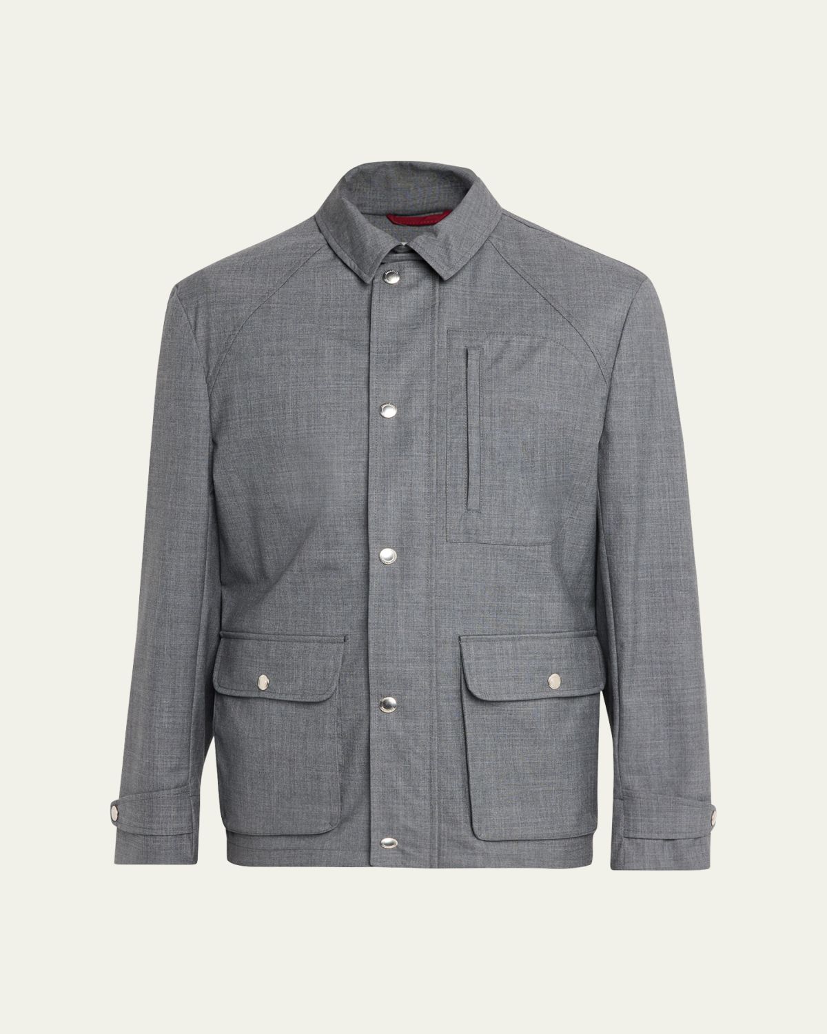 Brunello Cucinelli Men 's Water-Resistant Wool Shirt Jacket