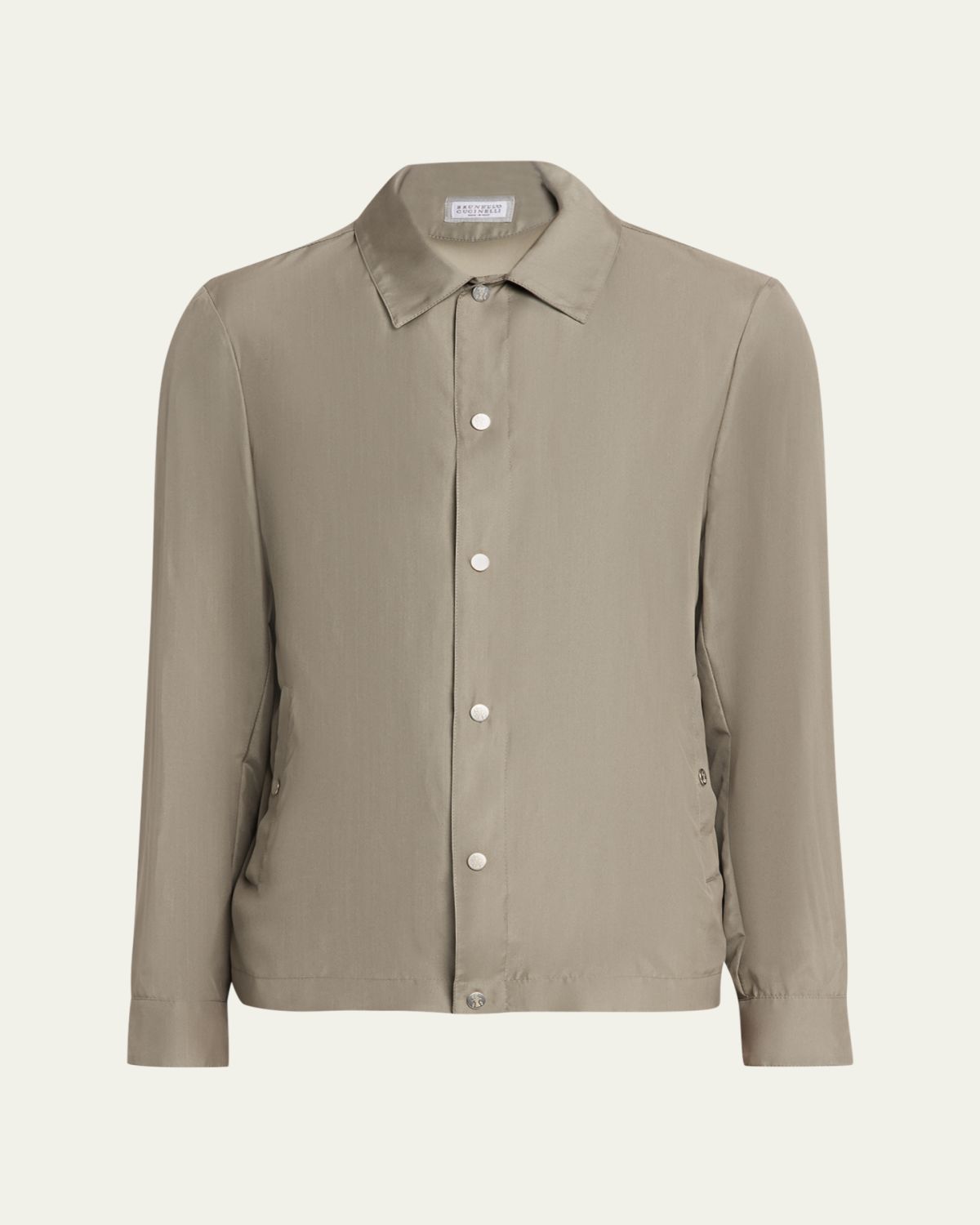 Brunello Cucinelli Men 's Silk Blend Snap-Front Shirt Jacket