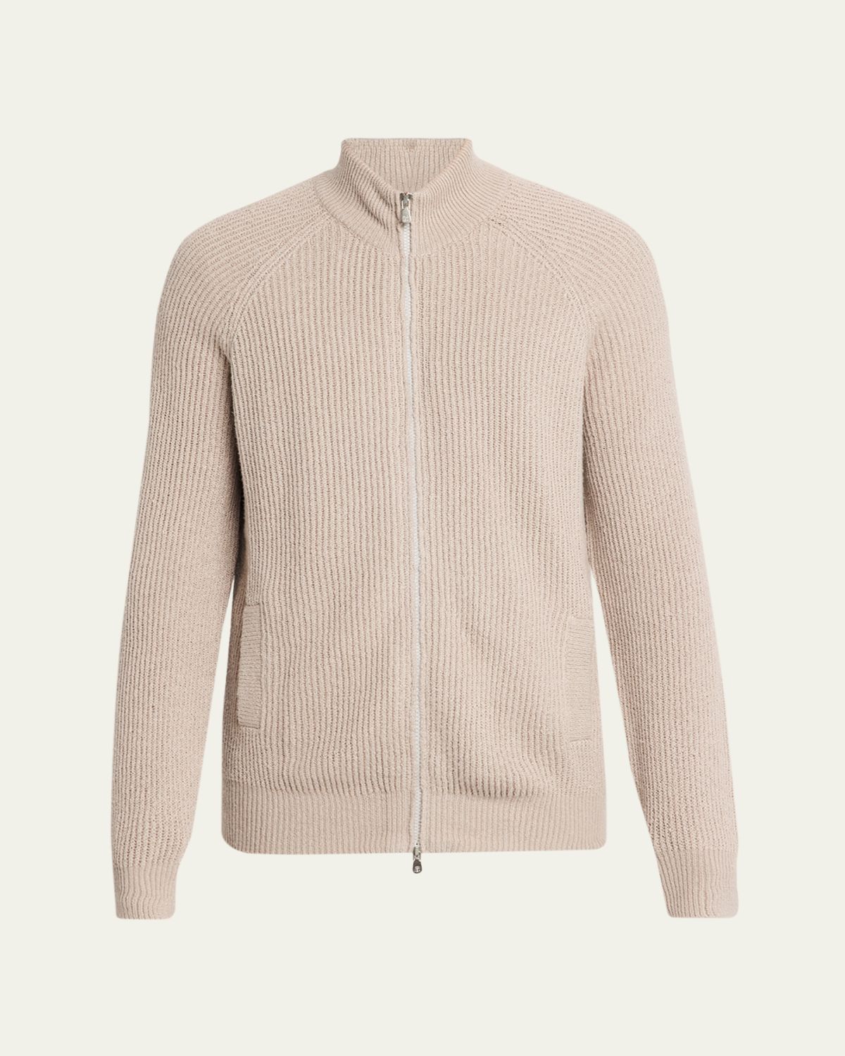 Brunello Cucinelli Men 's Cotton Rib Full-Zip Cardigan