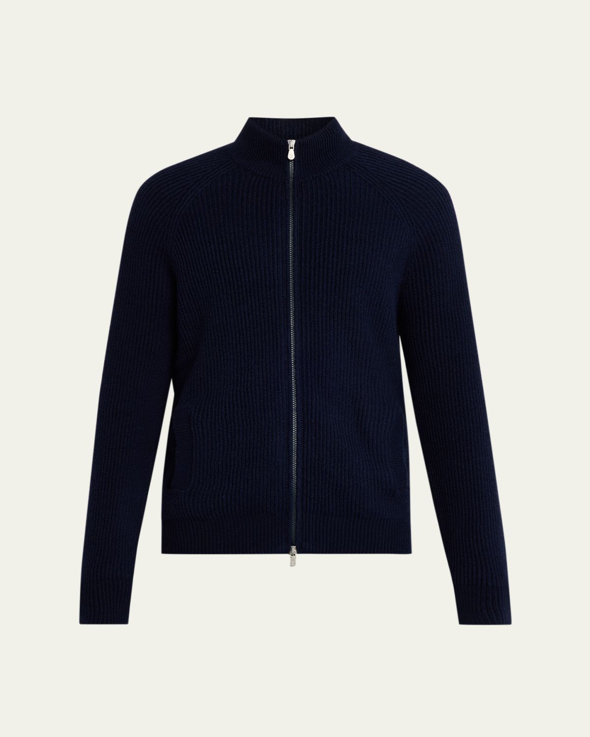 Brunello Cucinelli Men's Cotton Rib Full-Zip Cardigan | Thumbnail 6 Brunello Cucinelli Men's Cotton Rib Full-Zip Cardigan | Thumbnail 6