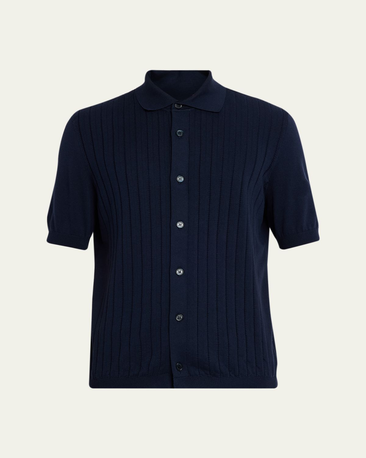 Brunello Cucinelli Men 's Cotton Rib Short-Sleeve Shirt