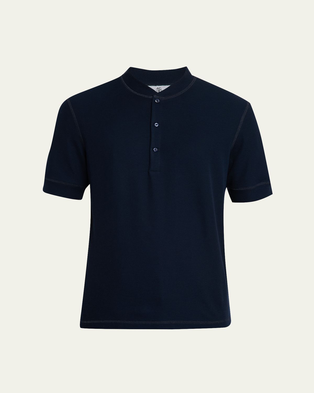 Brunello Cucinelli en's Cotton and Silk Stand-Collar Polo Shirt