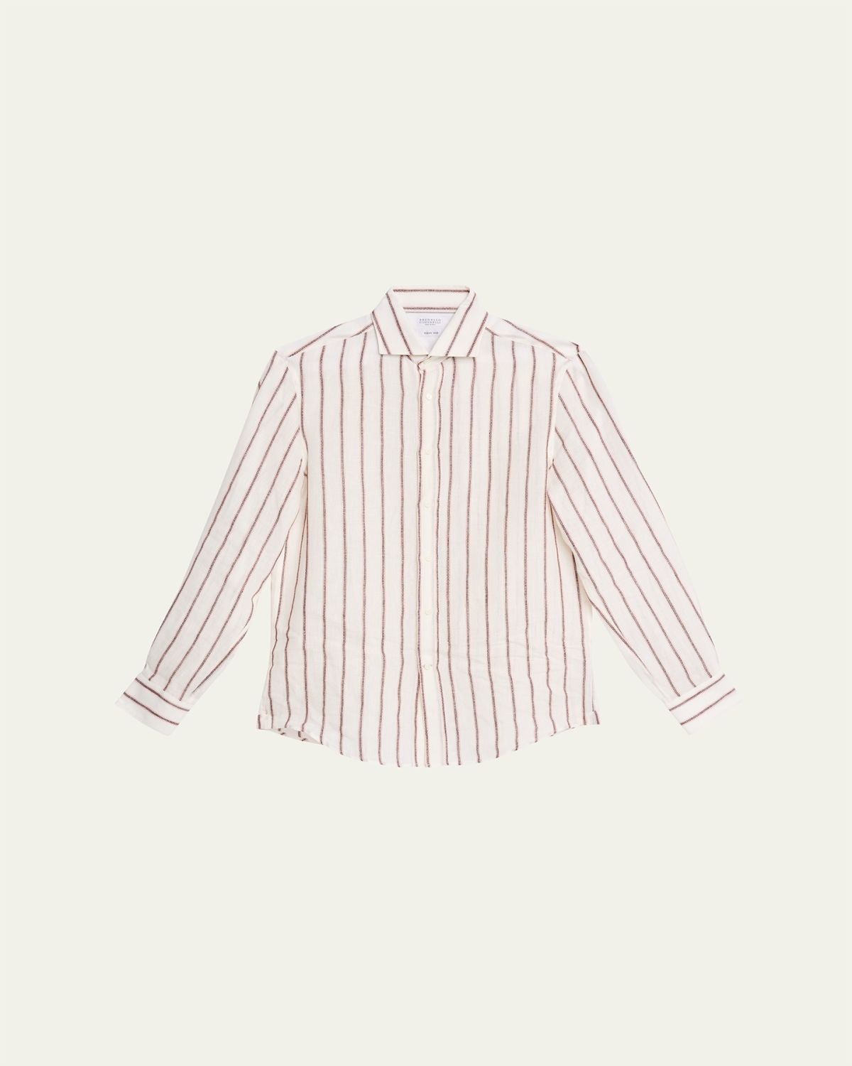 Brunello Cucinelli en's Wide Stripe Cotton Sport Shirt