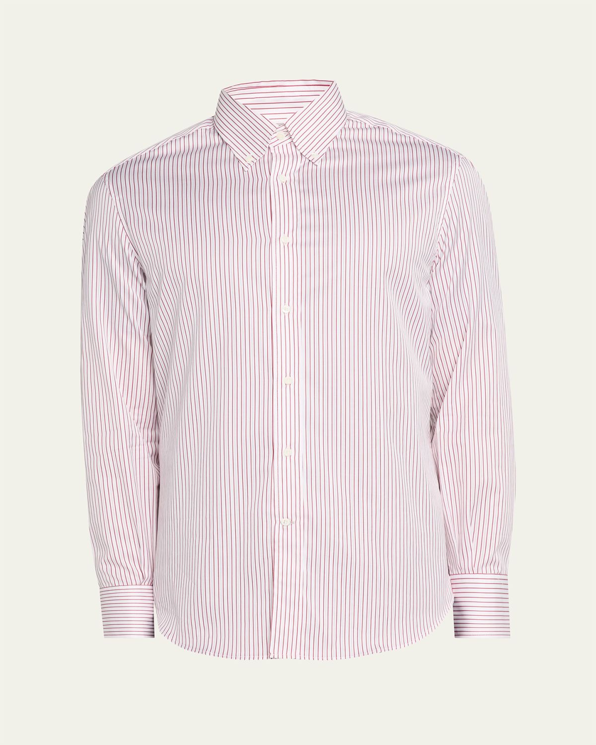 Brunello Cucinelli en's Button-Collar Pinstripe Cotton Sport Shirt | Thumbnail 6 Brunello Cucinelli en's Button-Collar Pinstripe Cotton Sport Shirt | Thumbnail 6