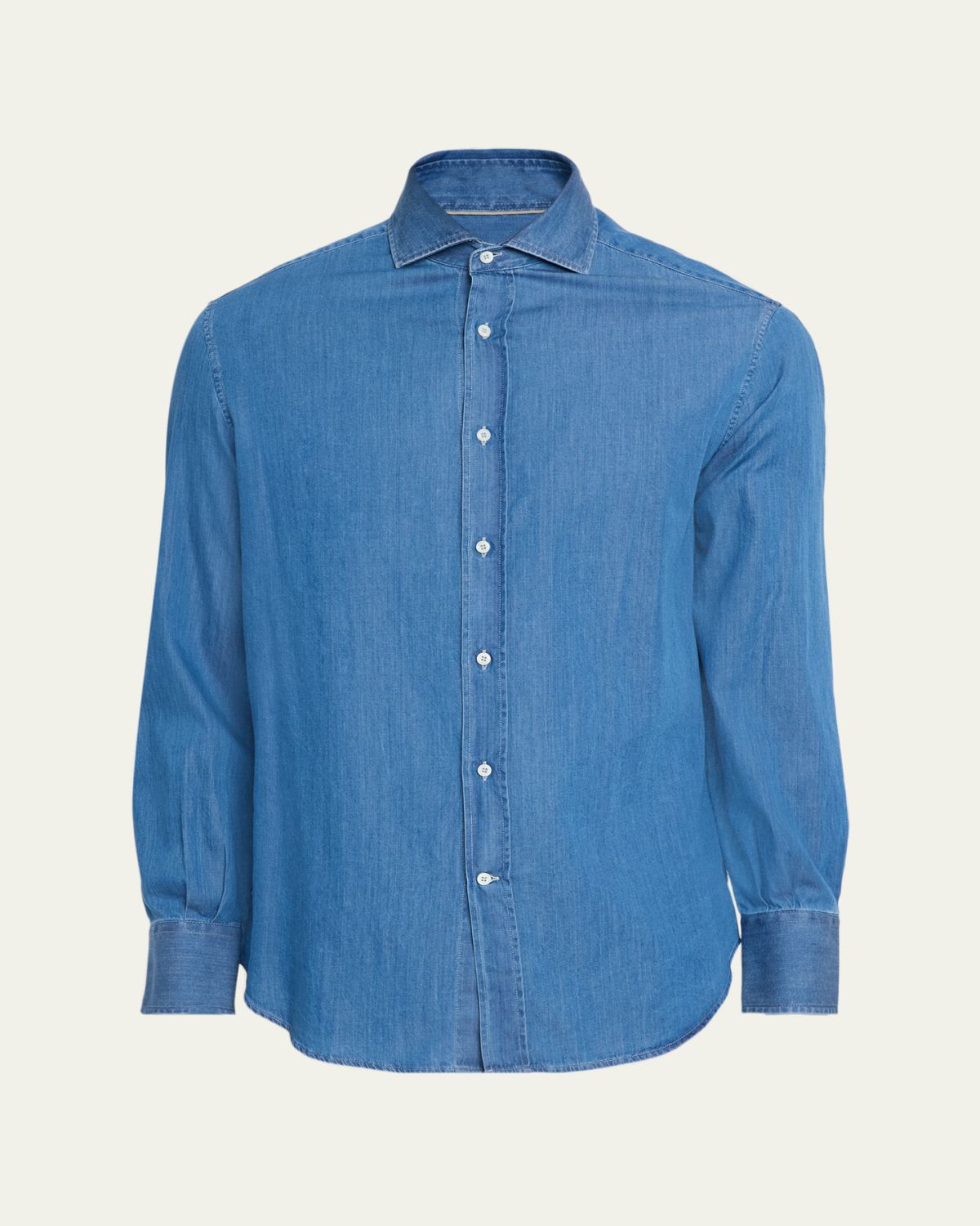 Brunello Cucinelli Men's Cotton Denim Button-Down Shirt