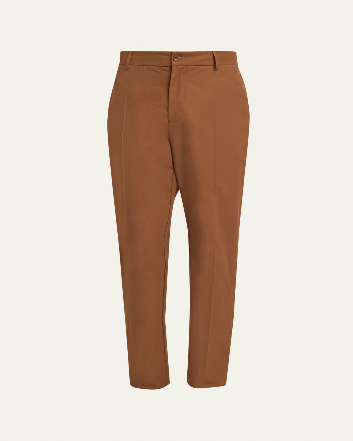 Moncler Men's Cotton Leather-Trim Straight Leg Trousers