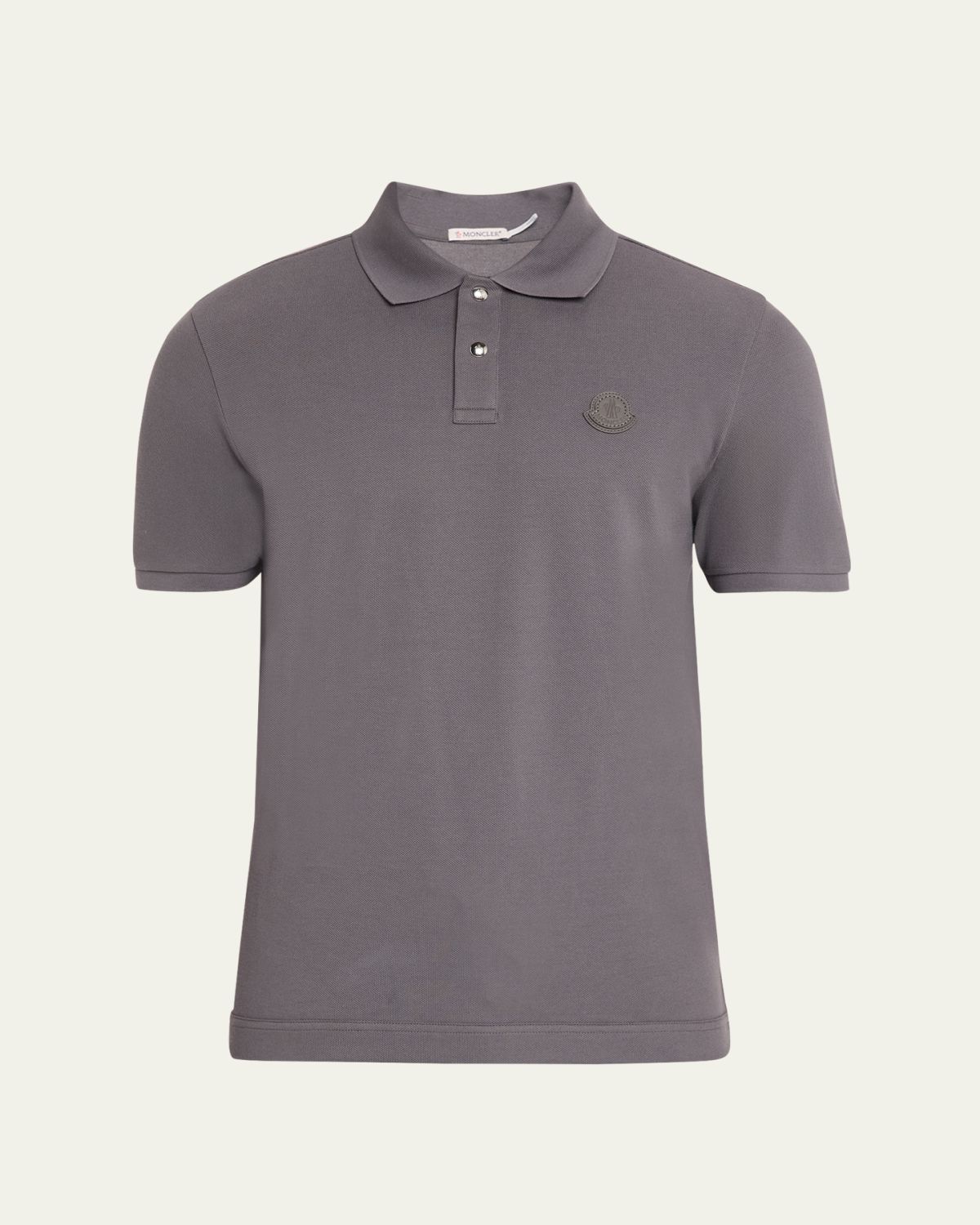 Moncler Men 's Cotton Leather-Logo Polo hirt
