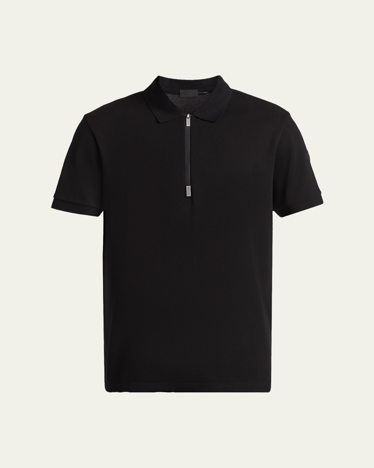 Moncler Men's Logo Cotton Piquet Half-Zip Polo Shirt