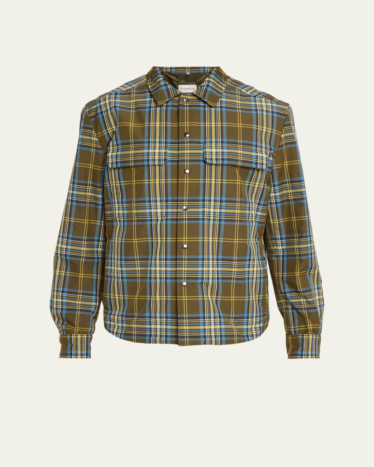 Moncler en 's onogram Checked Nylon Shirt Jacket