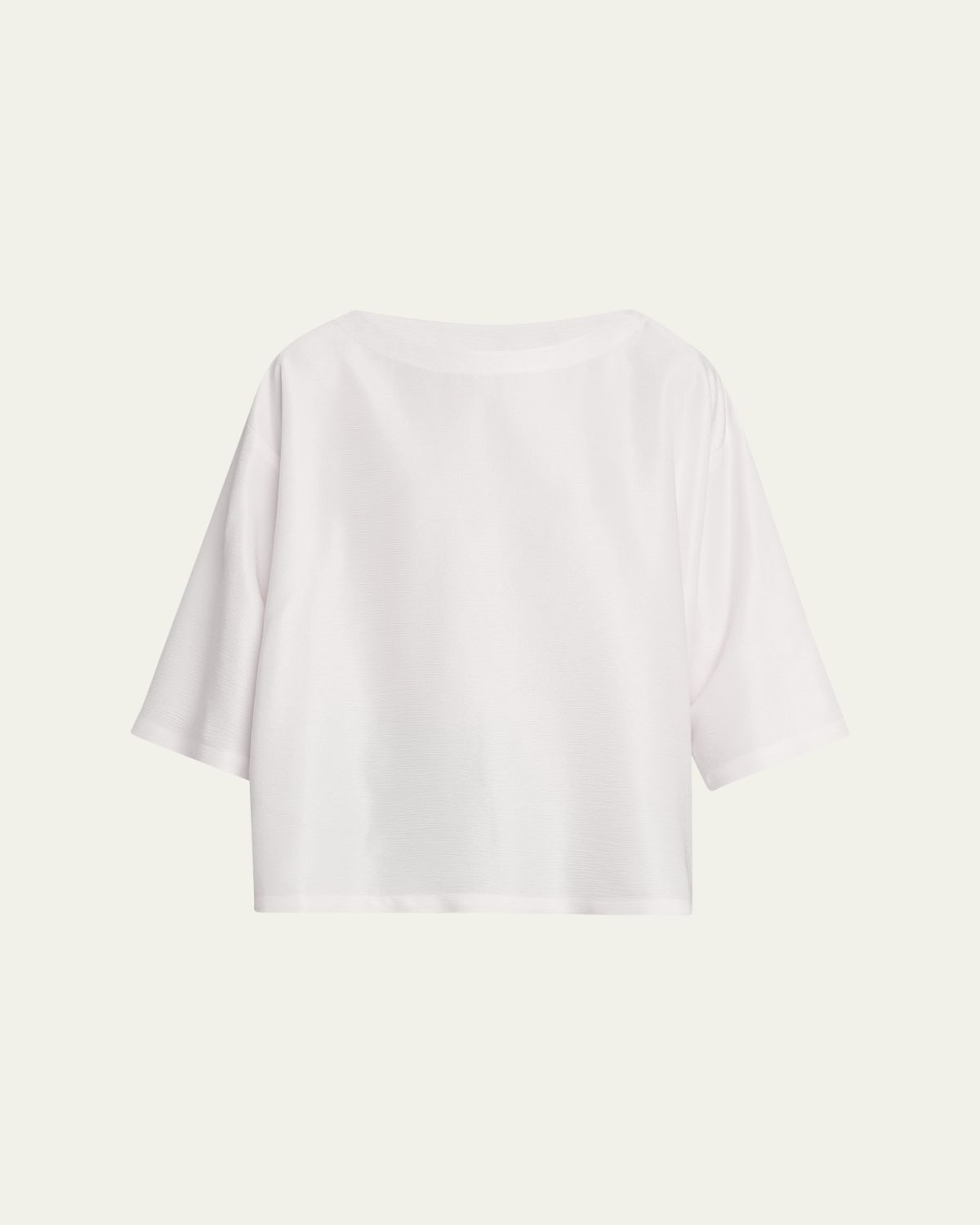 Eskandar 3/4-Sleeve Shimmer Silk Top