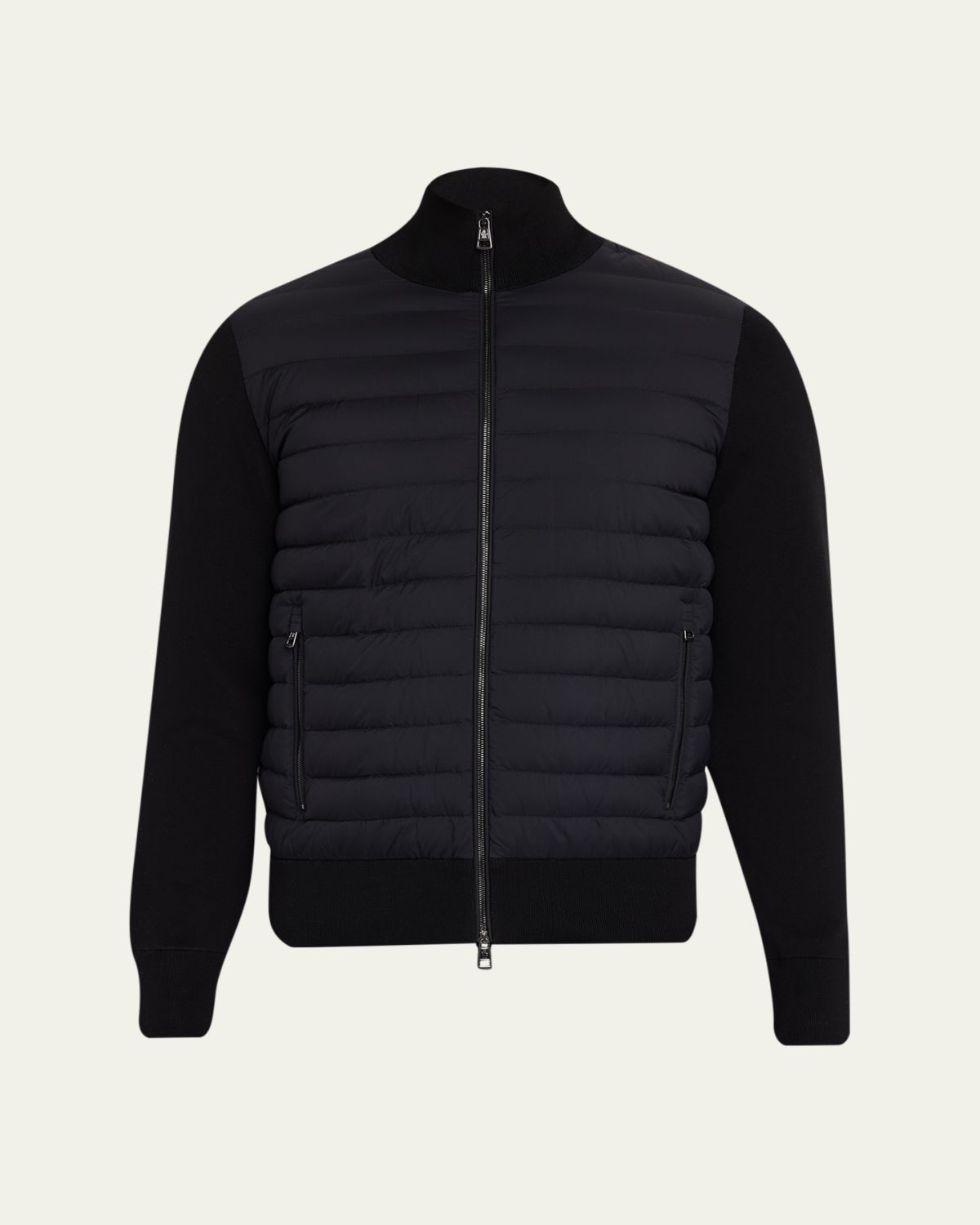 Moncler Men's Padded Crêpe Cotton Full-Zip Cardigan