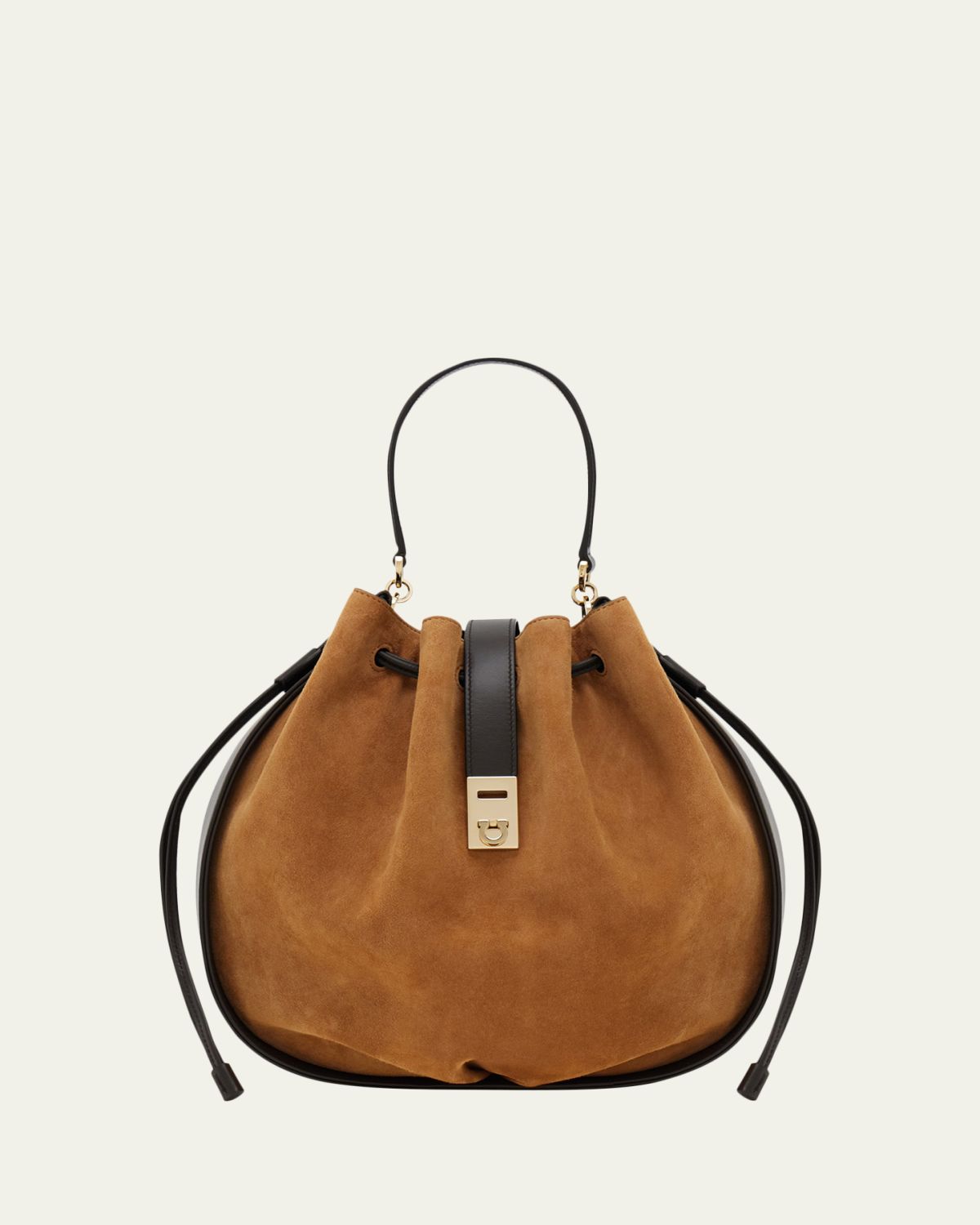 Ferragamo Hug Suede & Leather Bucket Bag