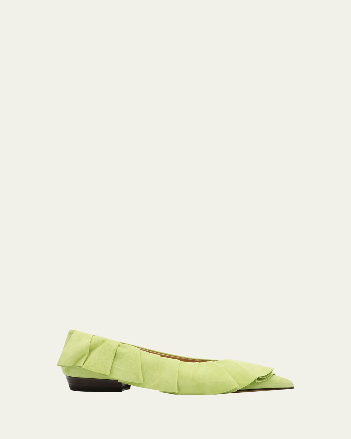 JW Anderson Suede Ruffle Ballerina Flats