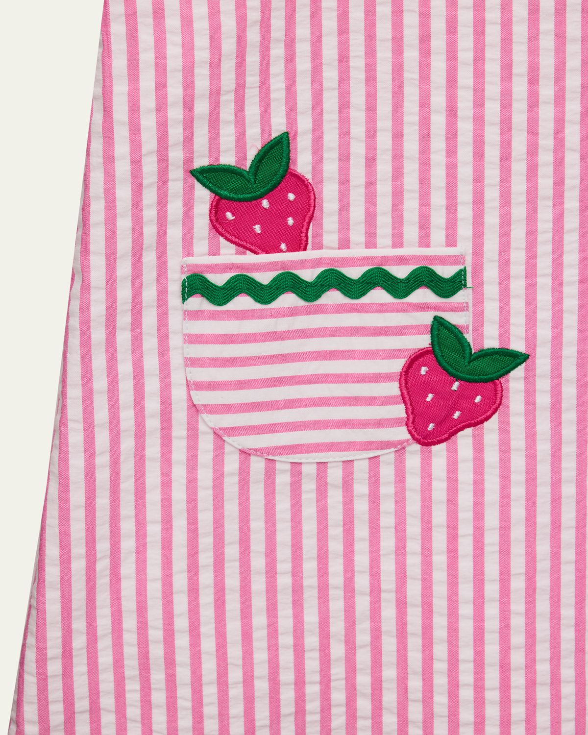 Florence Eiseman Girl's Strawberry Cotton Seersucker Dress, Size 2T- | Thumbnail 3