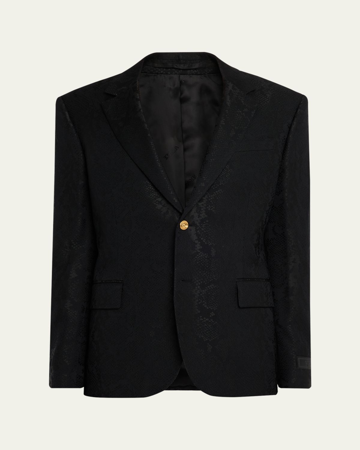 Versace Men 's Python-Jacquard Wool-Blend Blazer
