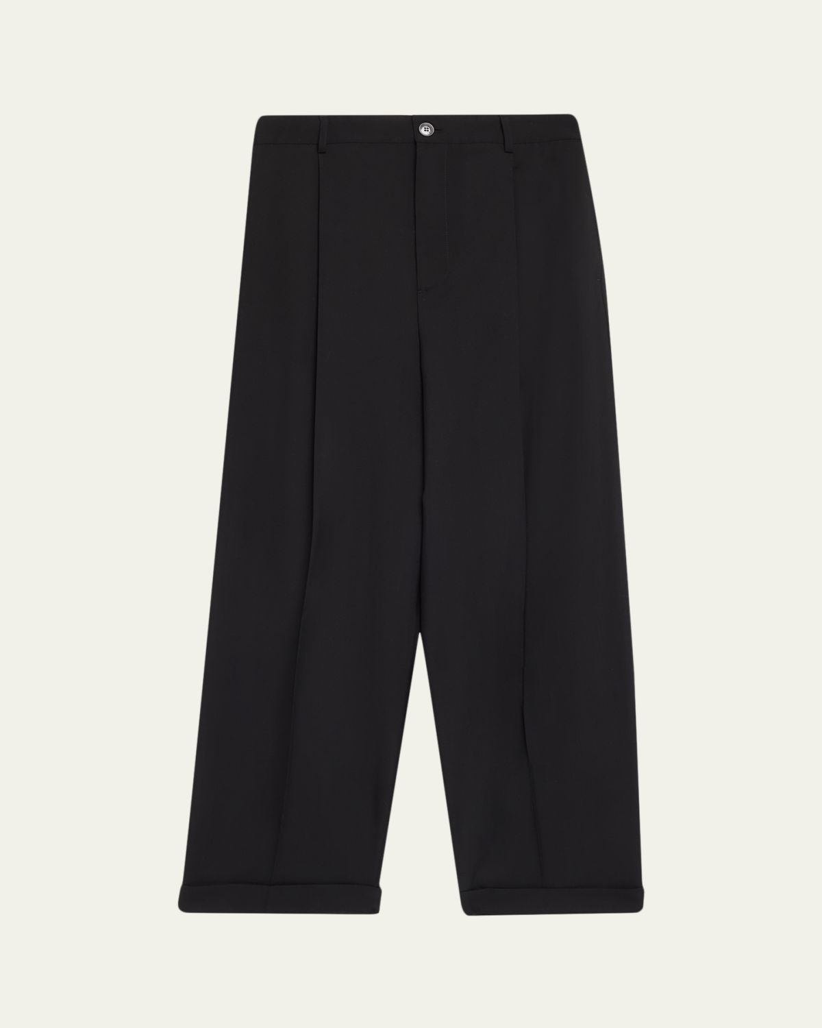 Marni Men's Wool Pleated Wide-Leg Trousers