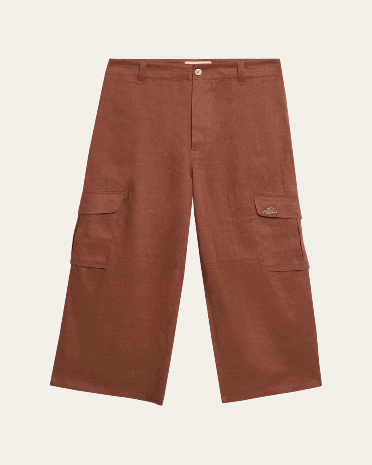 Marni Men's Linen Wide-Leg Cargo Pants