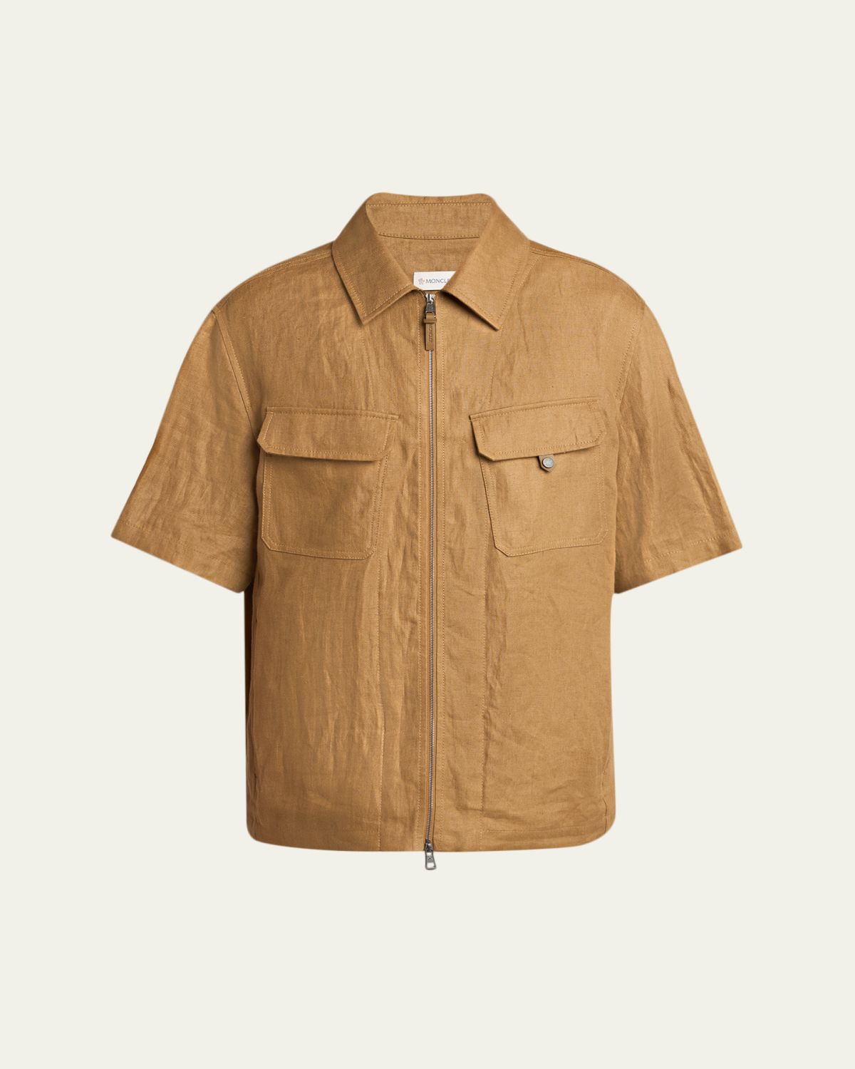 Moncler Men 's Flax Short-Sleeve Utility Shirt