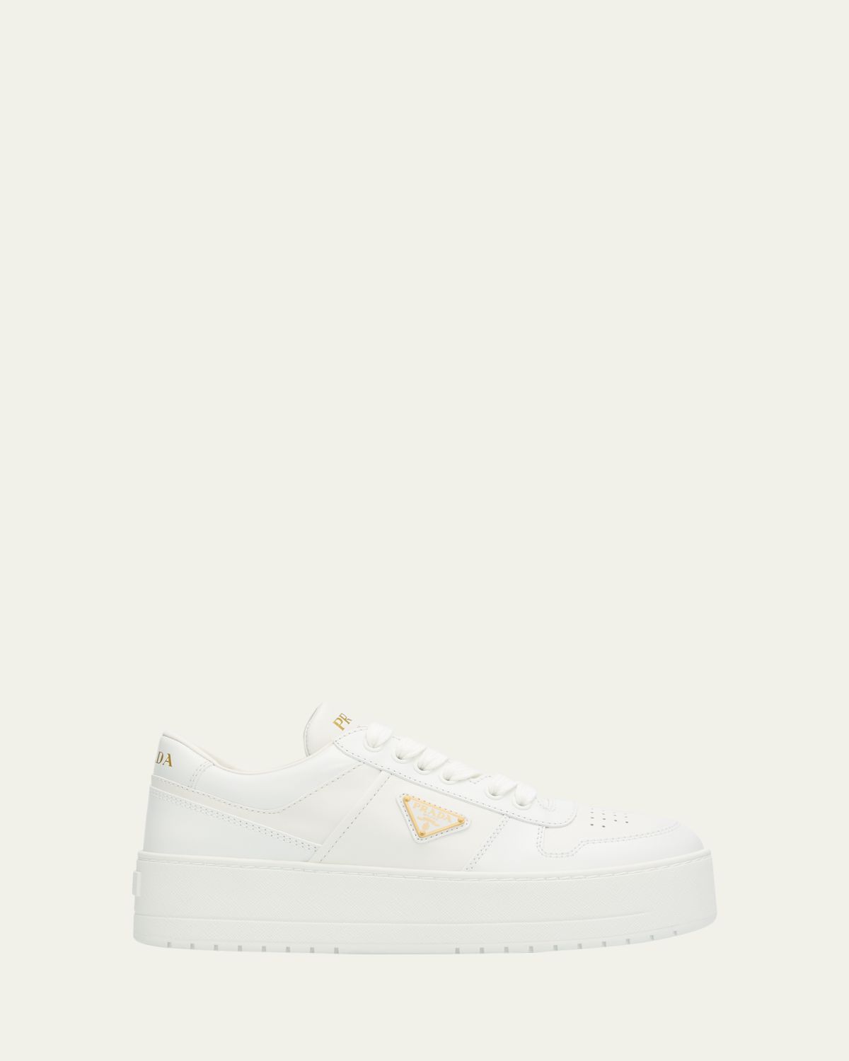 Prada Downtown Platform Leather Sneakers