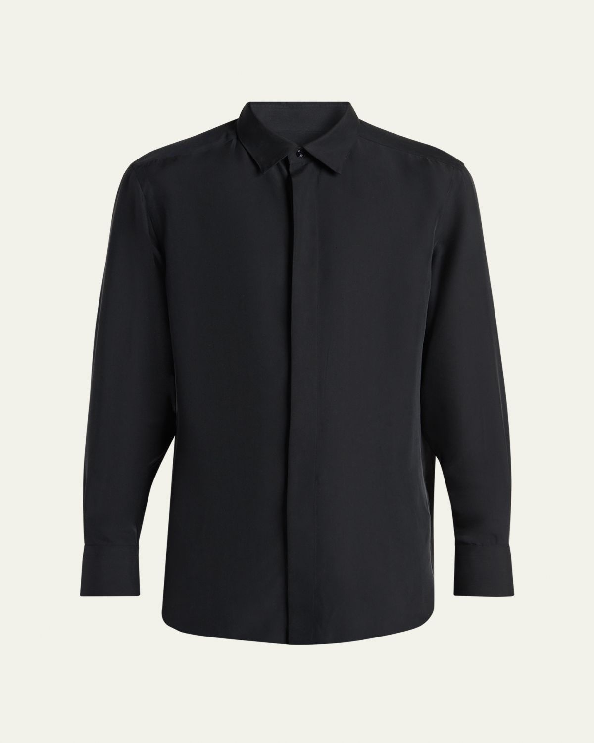TOM FORD Men 's Cupro Twill Concealed-Placket Sport Shirt