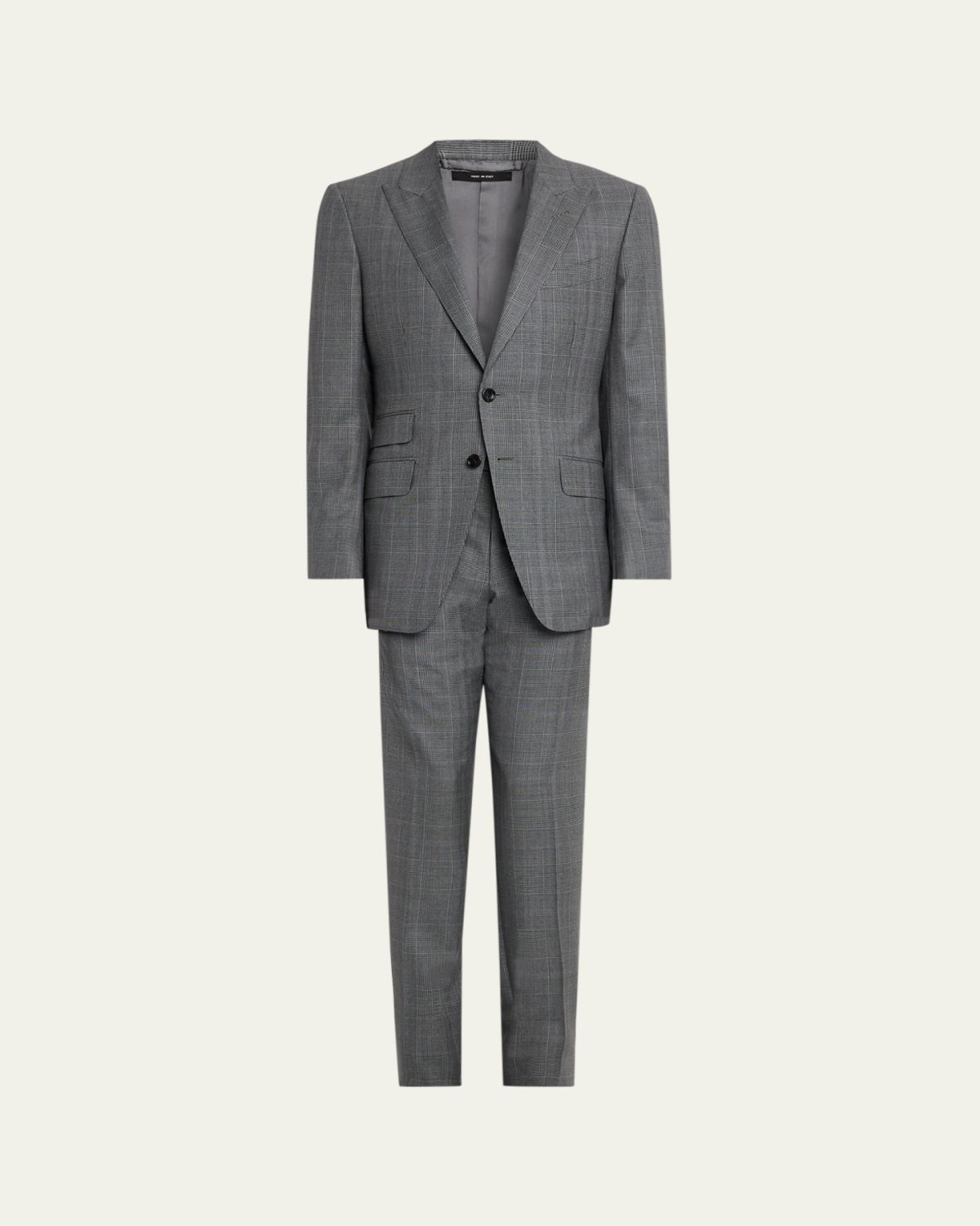 TOM FORD Men's Herringbone Wool Prince of Wales Peak-Lapel Suit