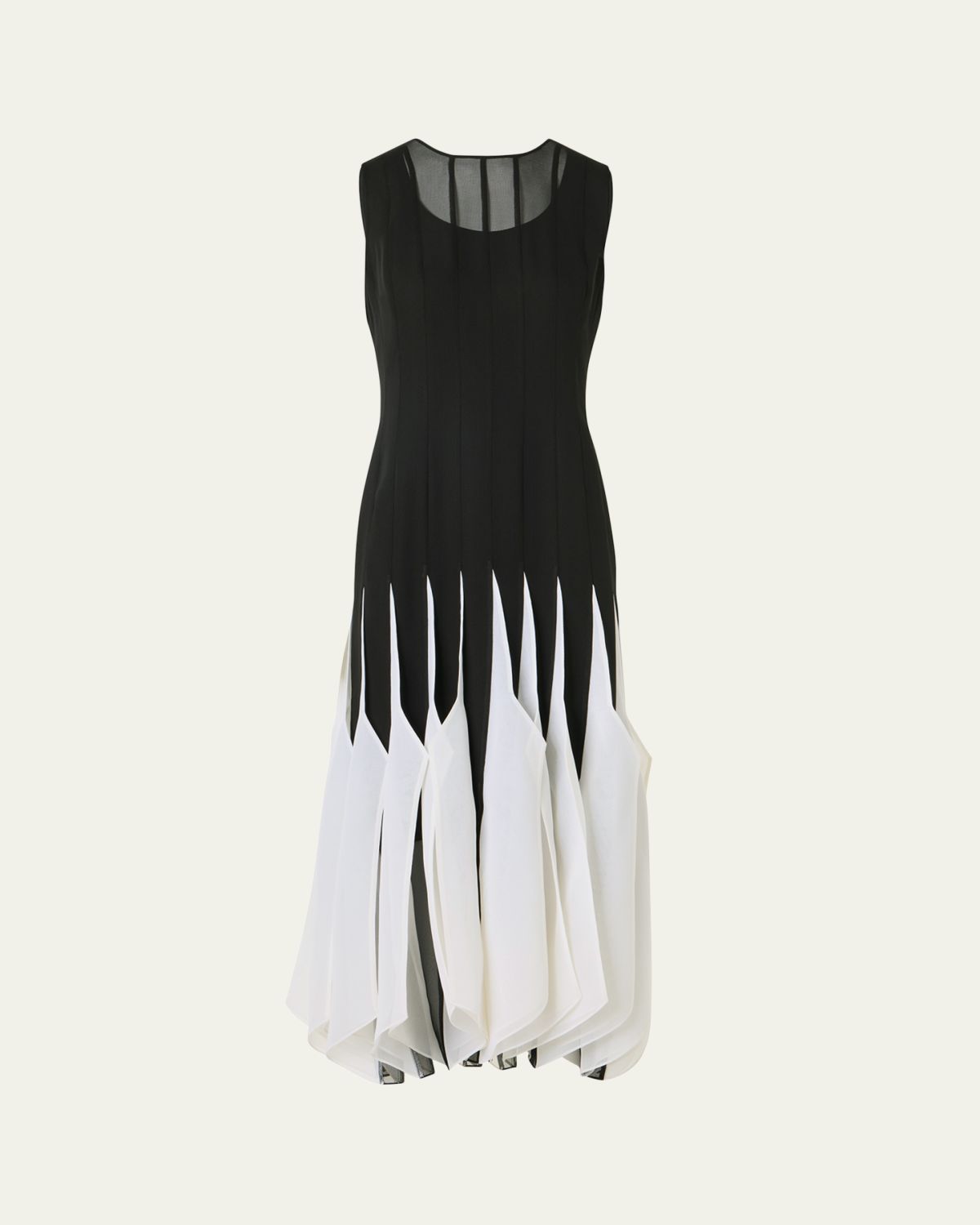 Akris Sleeveless Panama Silk Organza Seamed Midi Dress | Thumbnail 6 Akris Sleeveless Panama Silk Organza Seamed Midi Dress | Thumbnail 6